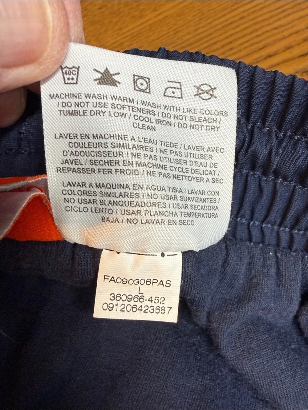 Nike Mens Navy Blue Track Pants with Light Blue Piping Lined Size L